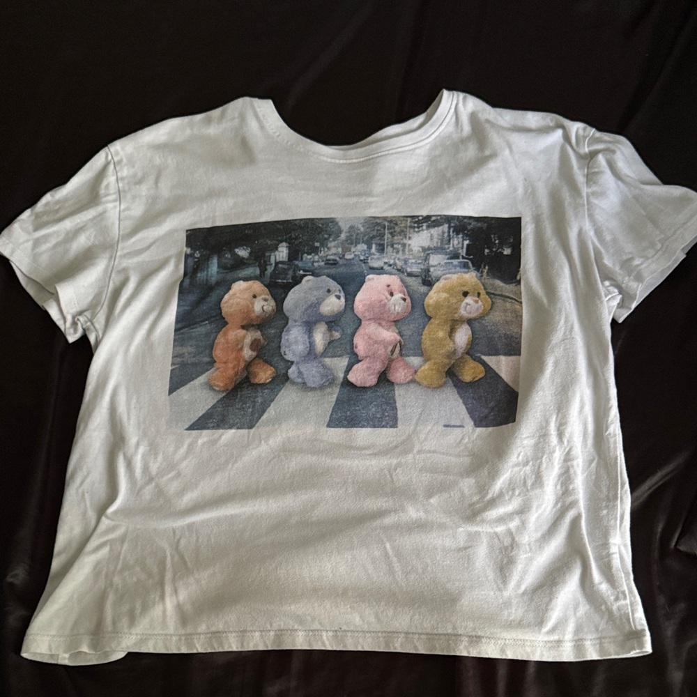Care Bears White T-Shirt with Colorful Bear Graphic